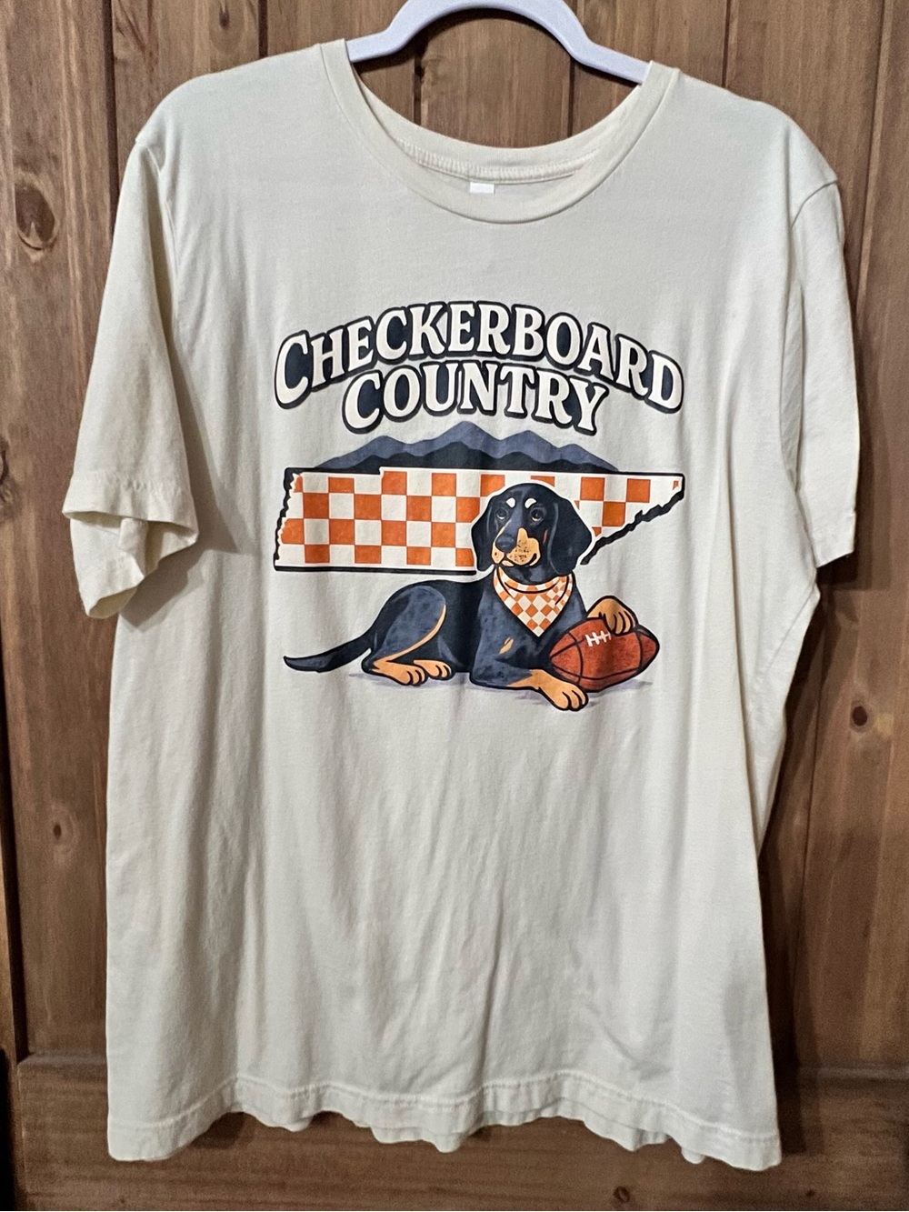 Checkerboard Country Graphic Tee - Cream